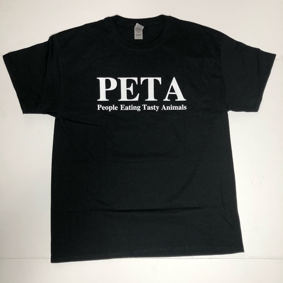 Beef Jerky Funny I Like Cats PETA T-Shirt Gildan Tag Small - Picture 2 of 3